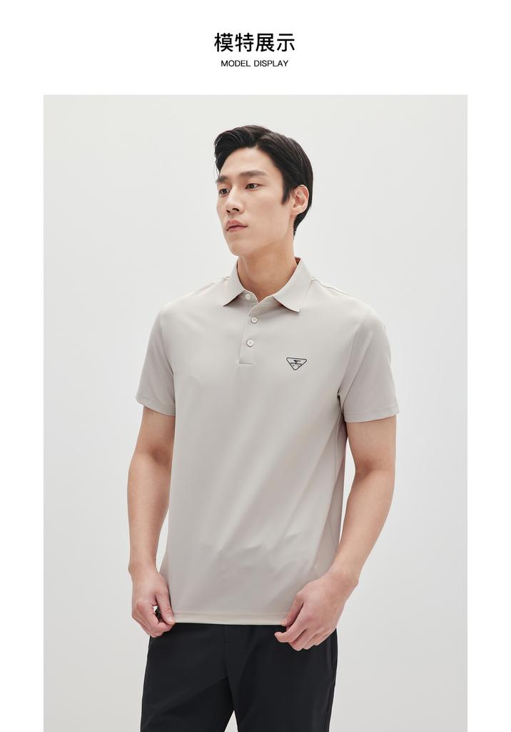 Pure color Waffle short sleeved collar Polo