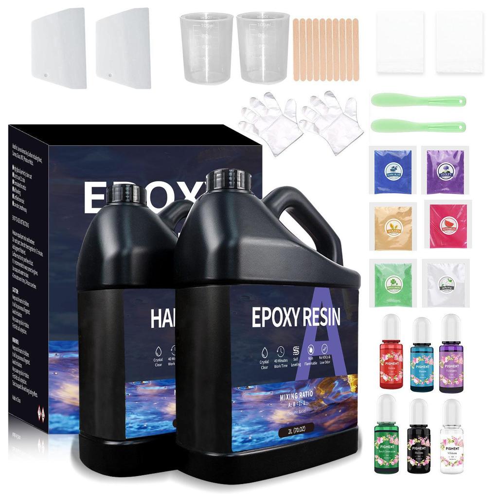 Черный галлон прозрачная эпоксидная смола AB Crystal Glue 1:1