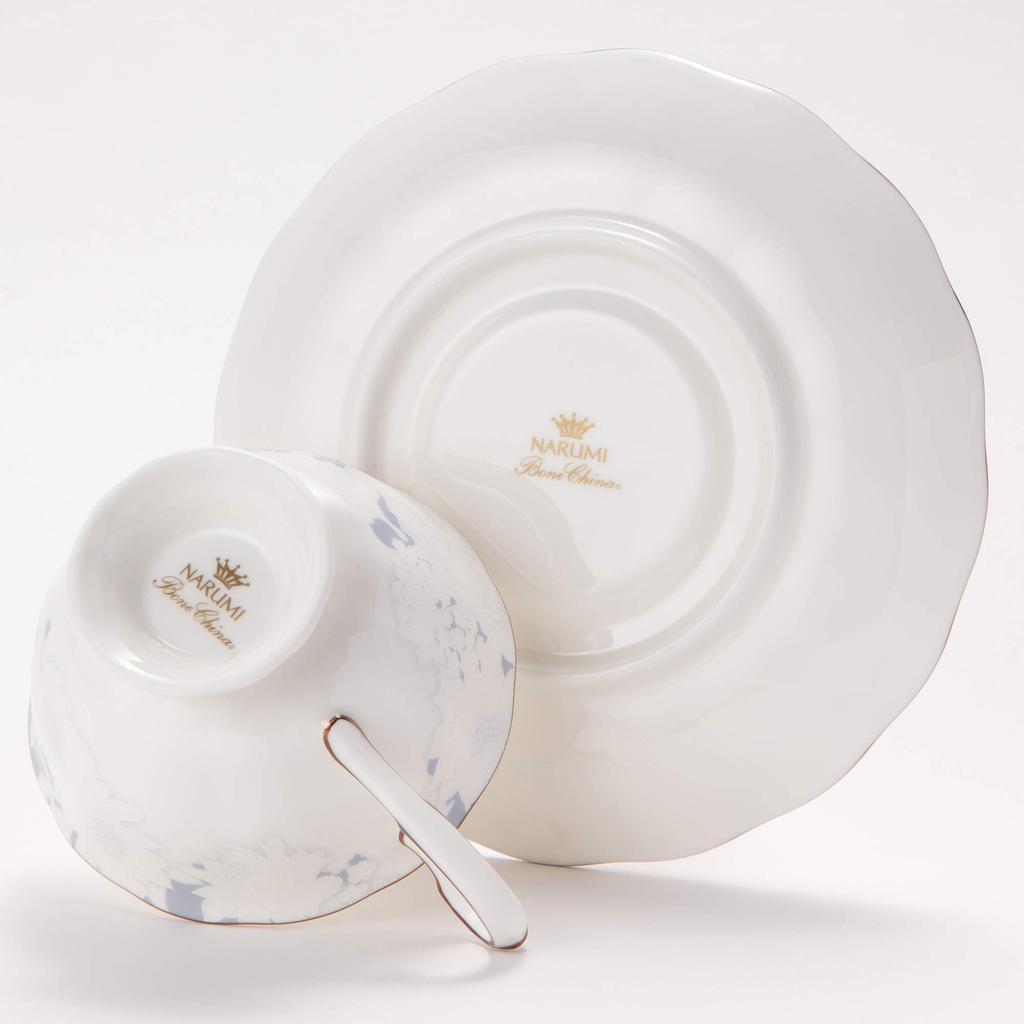 NARUMI чашка и блюдце Rose Blanche набор для свадебного подарка с цветочным рисунком, 210 куб. см, синий, 2, узор, стильный, милый, элегантный, подарок, подарок, чай, кофе,