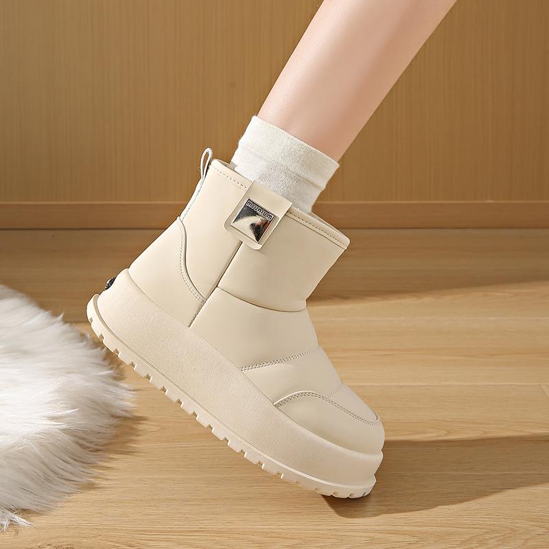 Женские осенние и зимние толстые подошвы с утепленными утепленными зимними сапогами, водонепроницаемые, износостойкие, повседневные, теплые ботинки