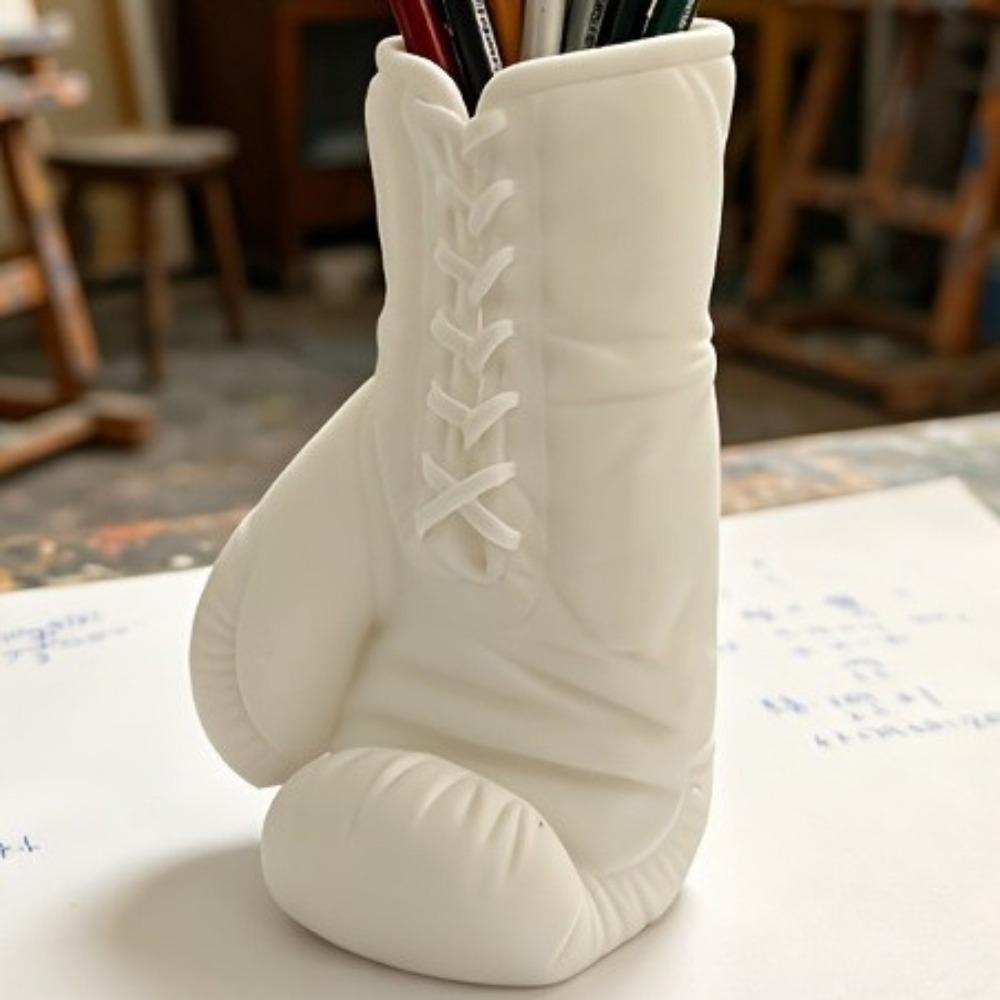 Plastic Boxing Glove Shape Pen Holder Novelty Pen Organizer Pencil Case Stationery Storage
