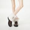 Spicy Girls Bow Foot Cover JK Plush Boots Cover Cute Sheep Ear Leg Warmers  Fall Winter