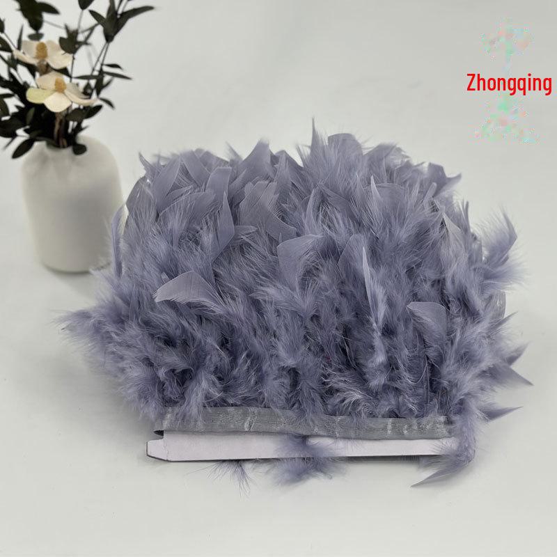 Red Lace Net Turkey Feather Strips for DIY Handmade Wedding Dance Costumes and Decorations