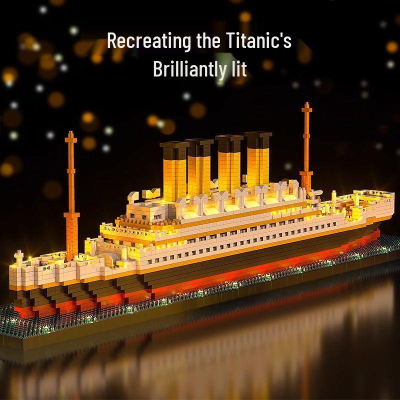 Титаник Круизный лайнер Совместимые кирпичики Лего Настольное украшение Игрушка
