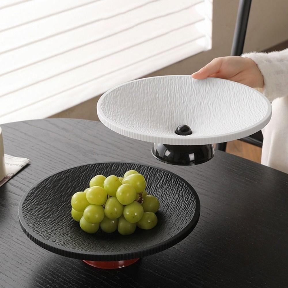 Plastic High-legged Fruit Plate Draining Candy Plates Fashion Snack Serving Tray for Kitchen