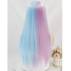LISI HAIR Женская мода Длинный прямой полуцветный черный, красный, розовый, синий парик для косплея с челкой Длинный прямой парик из синтетического волокна