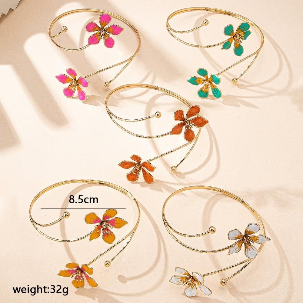 Adjustable Opening Arm Bracelet Floral Arm Ring Arm Cuff Bracelet  for Parties & Special Occasions