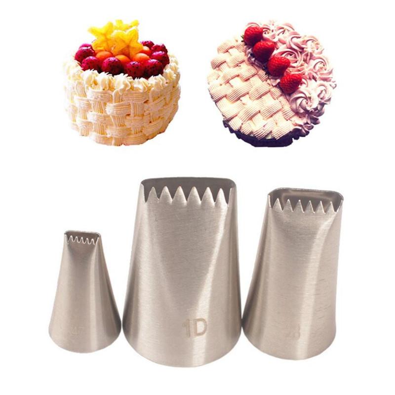 1/3/5/6Pcs Stainless Steel Cake Icing Piping Nozzle Basket Weave Pastry Tips Cake Cream Cupcake Sugar Craft Decorating Tools