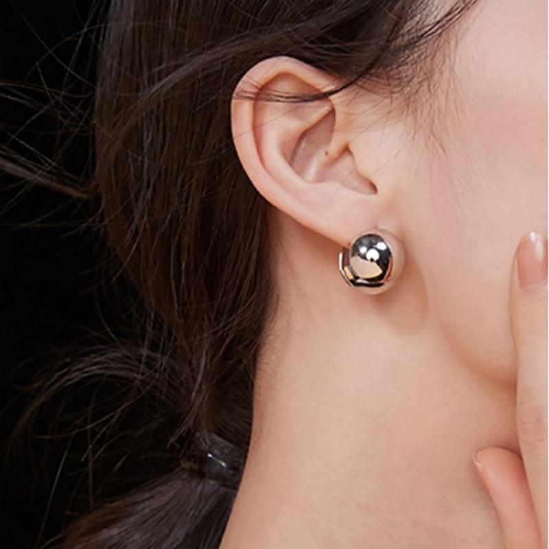 Stainless Steel Gold Silver Color Ball Round Simple Hight Quality Luxury Earrings For Women Famous Party Jewelry