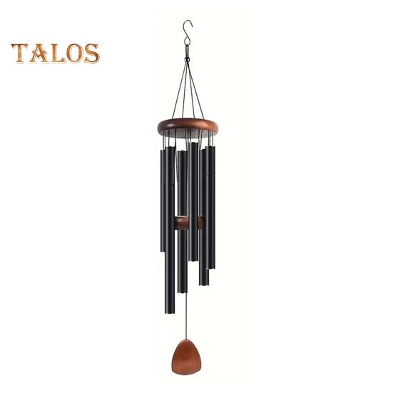 Ретро-музыка с 6 алюминиевыми трубками S-образный крючок натуральная успокаивающая мелодия винтажный садовый патио уличный подвесной колокольчик украшение