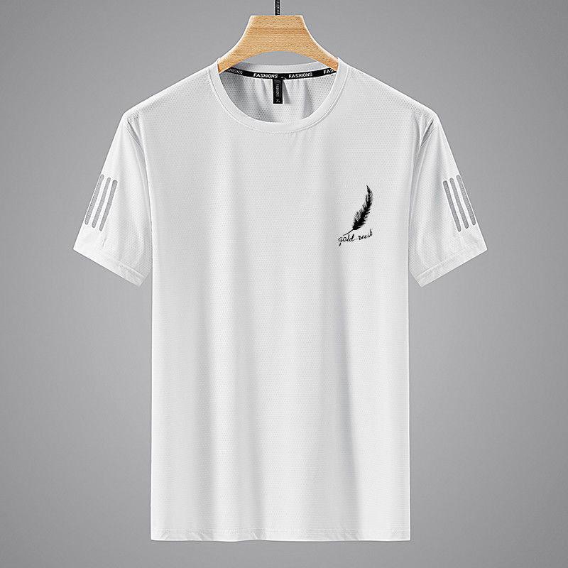 Мужская летняя футболка с коротким рукавом из ледяного шелка, быстросохнущая - Дышащая и легкая