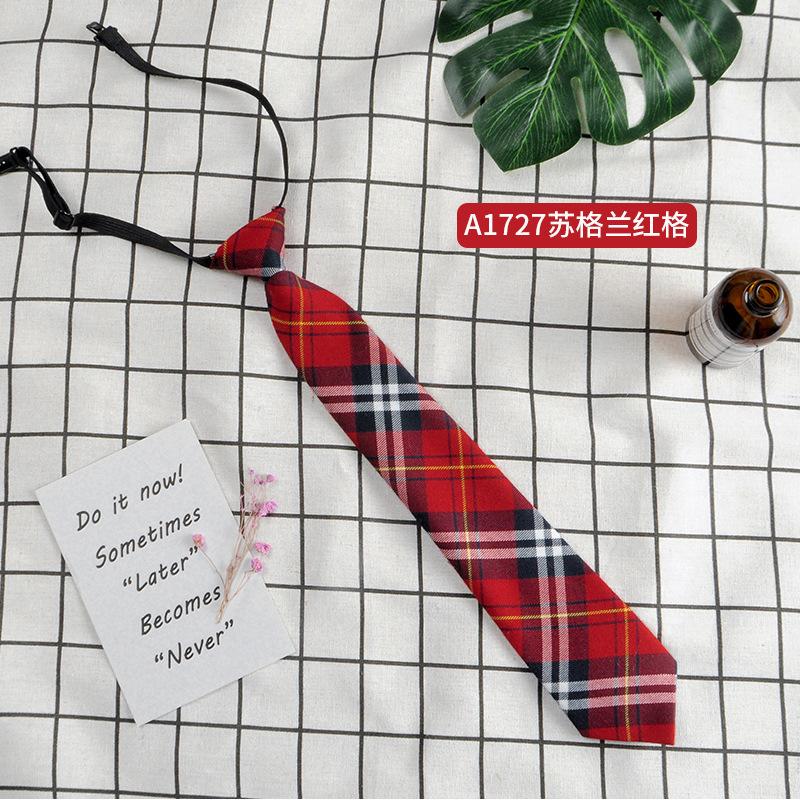 Small Tie Male and Female Students College Style Lazy Plaid Harajuku Trend Japanese JK Uniform