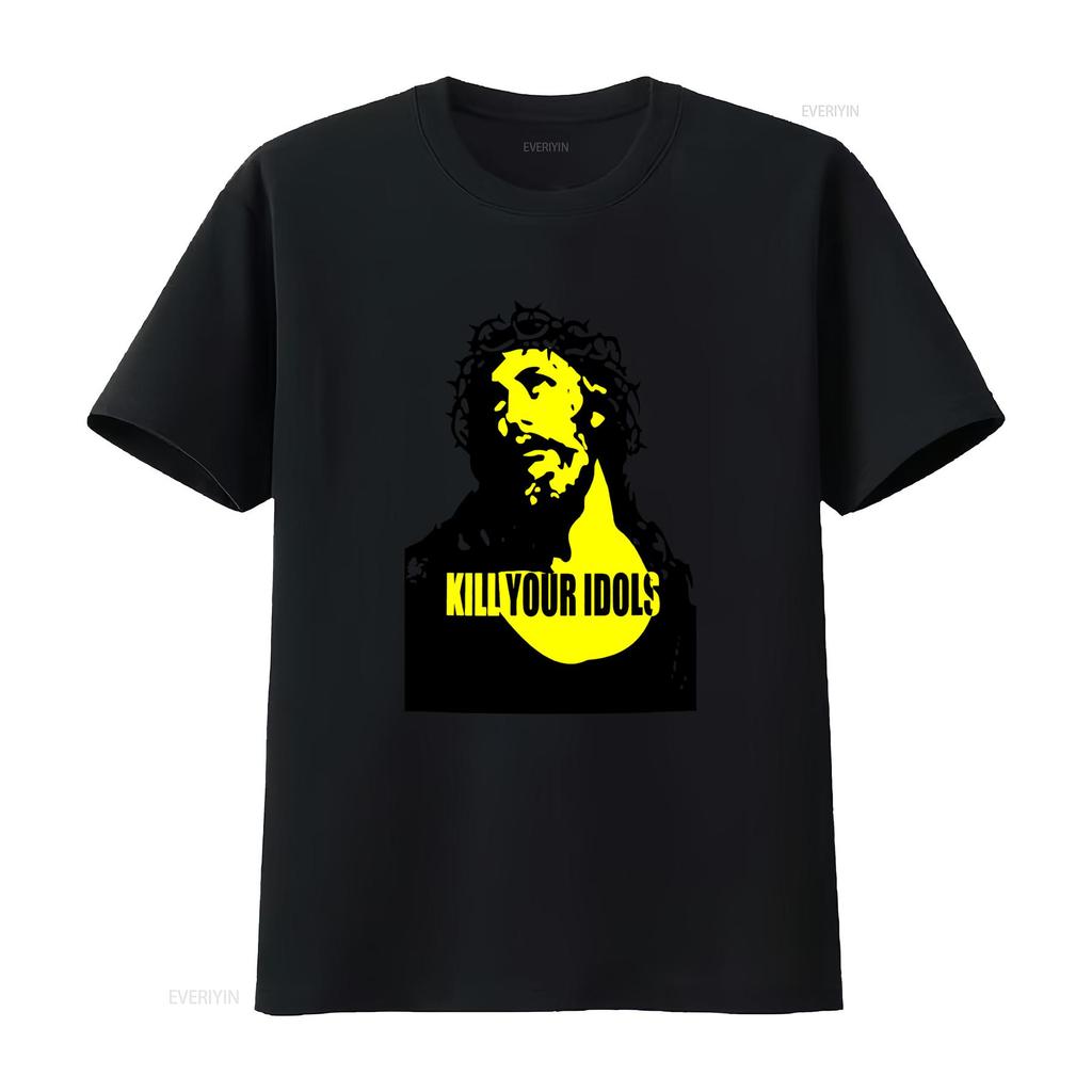 Kill Your Idols Jesus Punk Rock Music T Shirt Bold Design for Rebellious Souls vintage Washed Stylish Comfortable Unisex