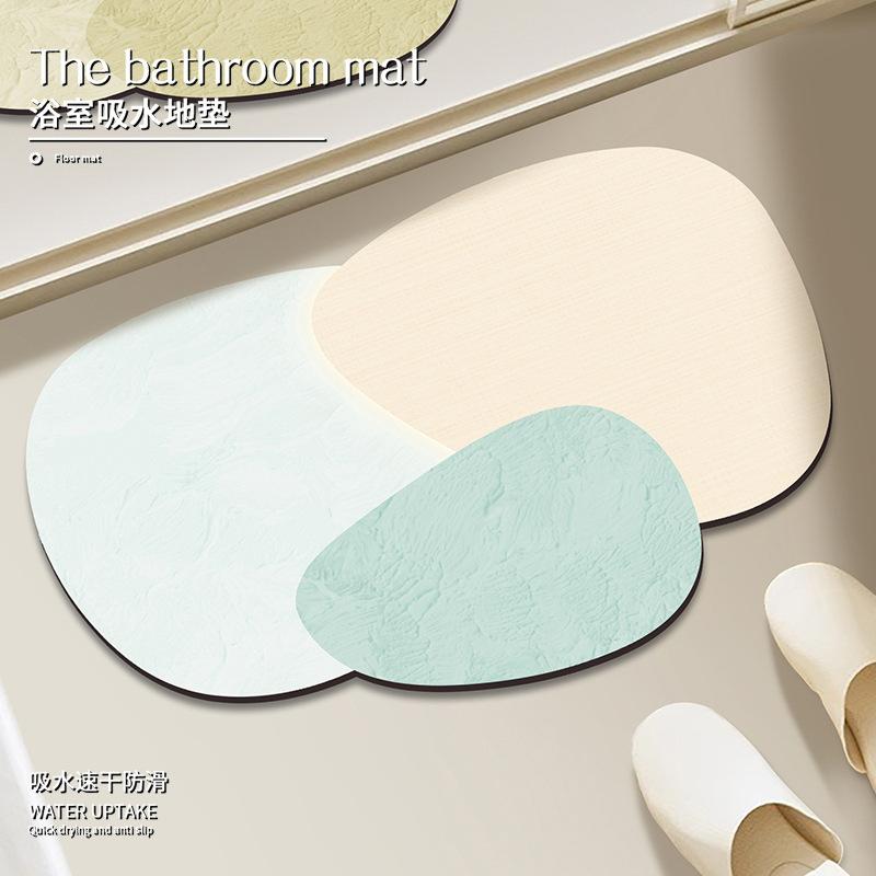 Bathroom floor mat diatom mud non-slip absorbent soft mat bathroom kitchen foot mat bathroom door toilet carpet for Home