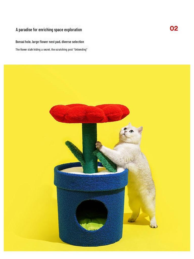 Кошачье гнездо в виде цветка зезе: Закрытый кошачий домик с когтеточкой, мягкий и дышащий.