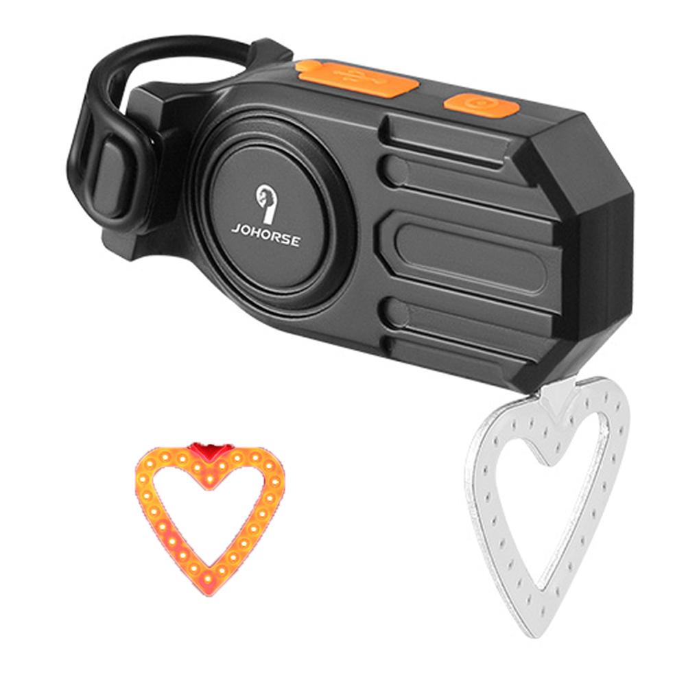 Задний фонарь для велосипеда JOHORSE с зарядкой от USB, предупреждающий свет для велосипеда, поддержка нескольких режимов освещения