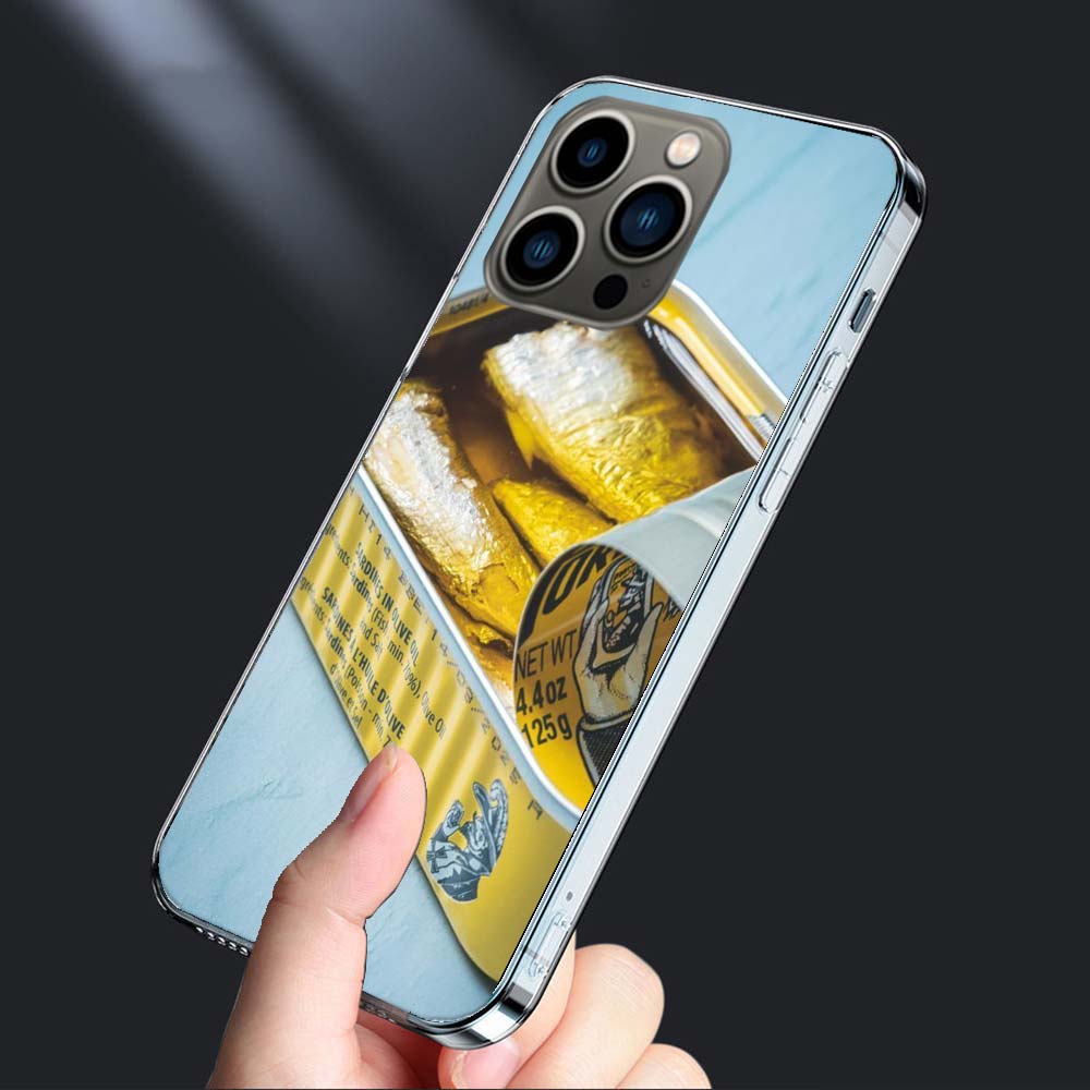 Чехол для телефона "Консервированные сардины" для iPhone 16E 15 Pro 14 Plus 17E 16 17 Pro Max Air 11 12 13 Mini Ударопрочный Capa Милый чехол TPU C