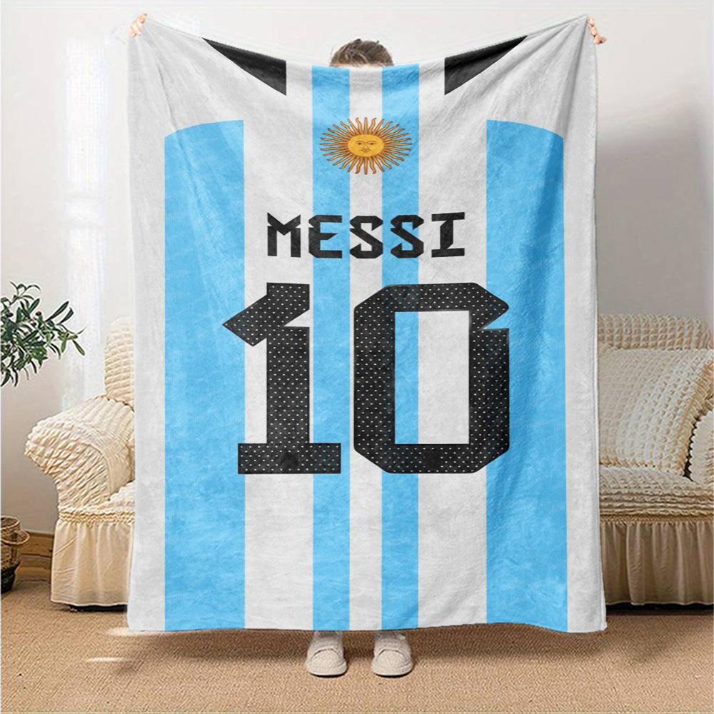 Football Messi Blanket Comfortable Great for Chair Sofa Livingroom Four Seasons Multipurpose Modern Unique Gift for Family and Friends Camping
