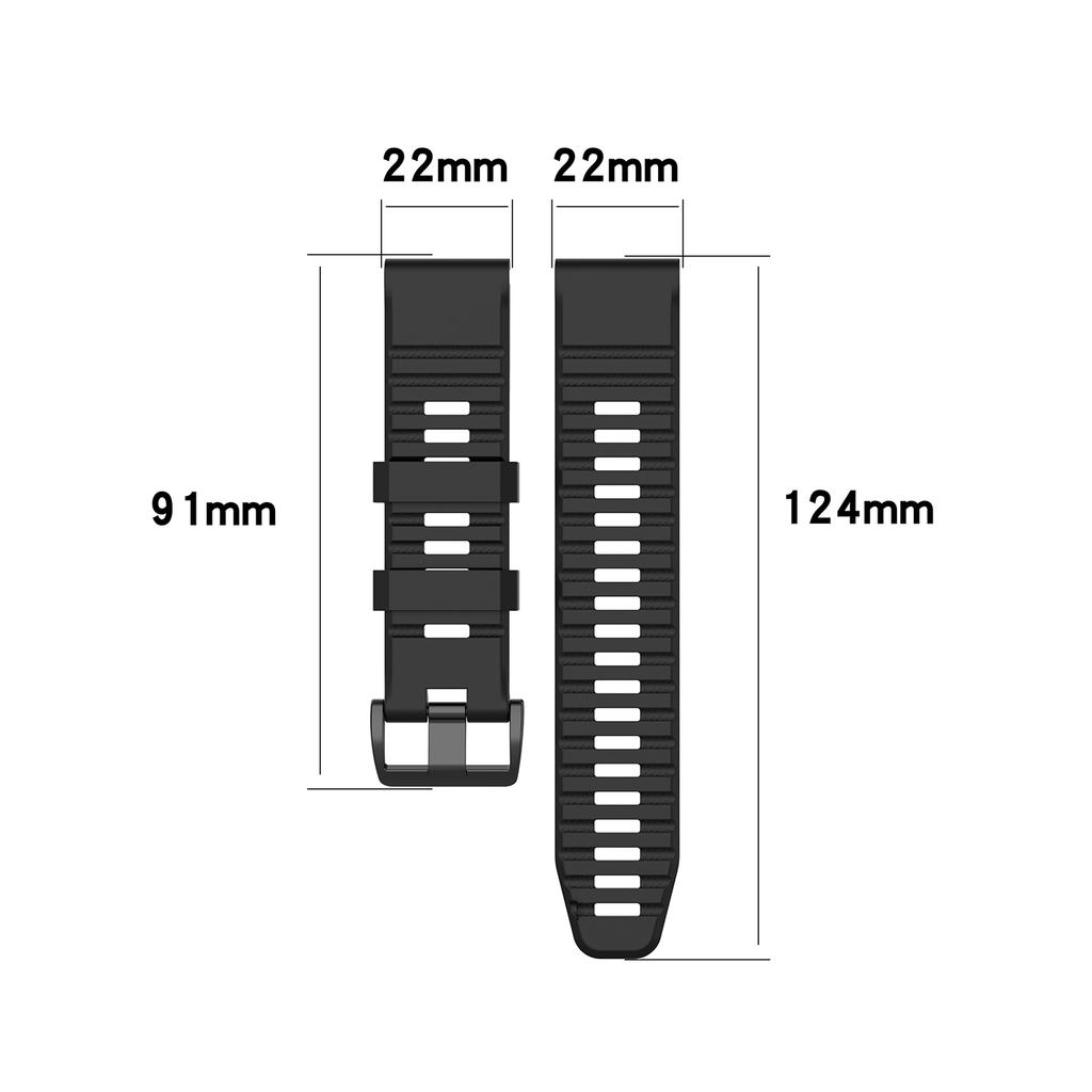 Rubber Smart Watch Replacement Band [22mm Width] for Garmin Fenix 6/5