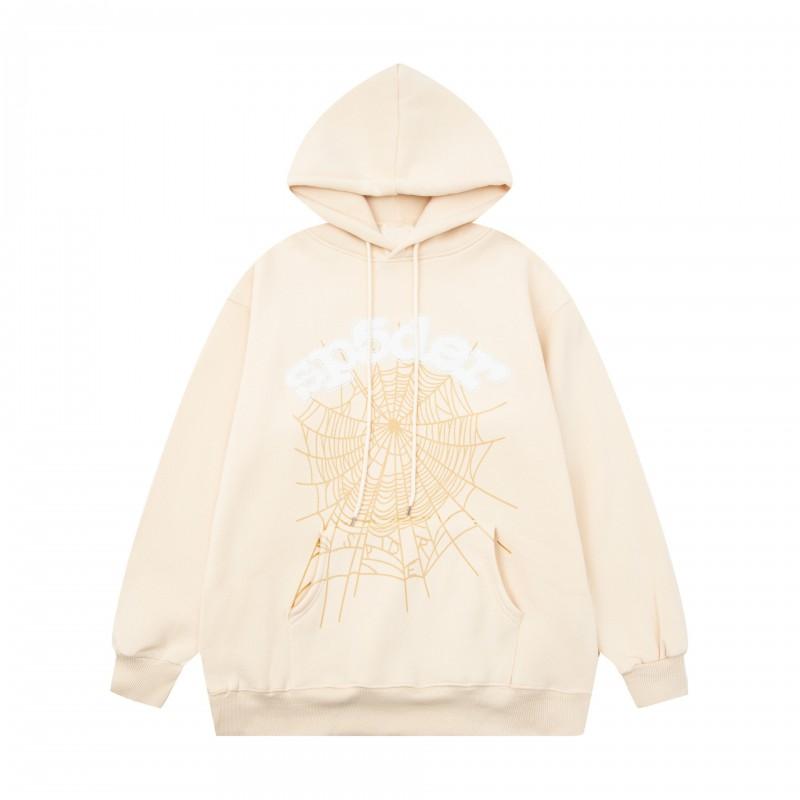 Unisex Oversized Hoodie With Spiderweb Print Fleece-Lined Cotton Blend Streetwear Style
