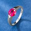 SpringLady 925 Sterling Silver Round Cut 6.5MM 1CT Lab Sapphire Ruby Gemstone Wedding Band Ring Engagment Fine Jewelry Gifts
