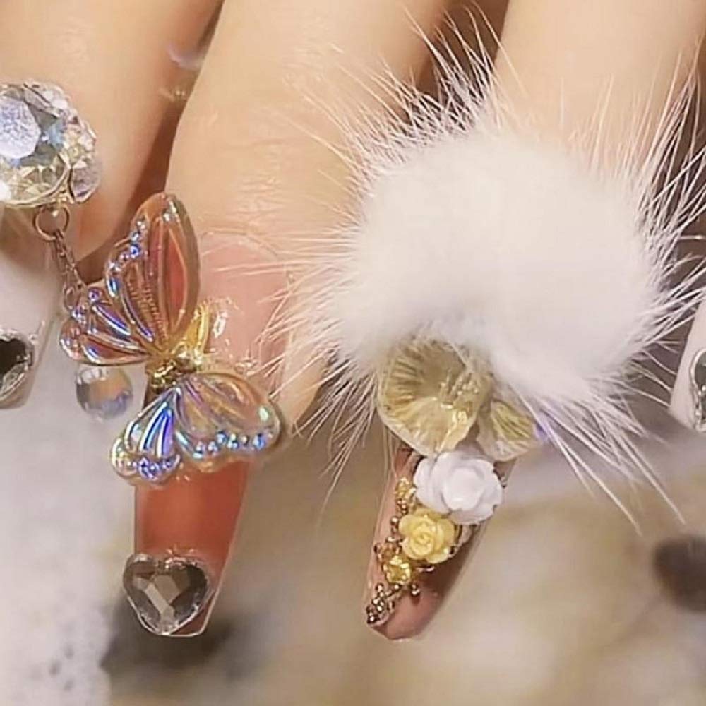 1 шт. Новый милый съемный 3D-помпон для ногтей, пушистый плюшевый шарик, съемный мягкий помпон