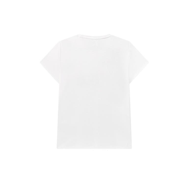 FILA T Shirts Women's White Crew Neck Moderate Straight Fit F11W928129FWT