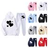 Mens Hooded Sports Tracksuit Unisex Two-Piece Running Outfits Long Sleeve Pullover Hoodies Sweatshirt+Sweatpants Set