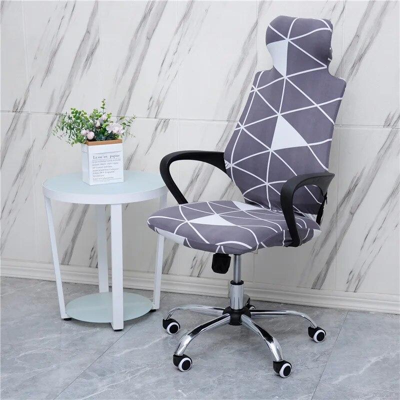 Stretch Game Chair Cover with Headrest for Office Internet Cafe Computer Armrest Gaming Chair Covers Printed Fabric Seat Case