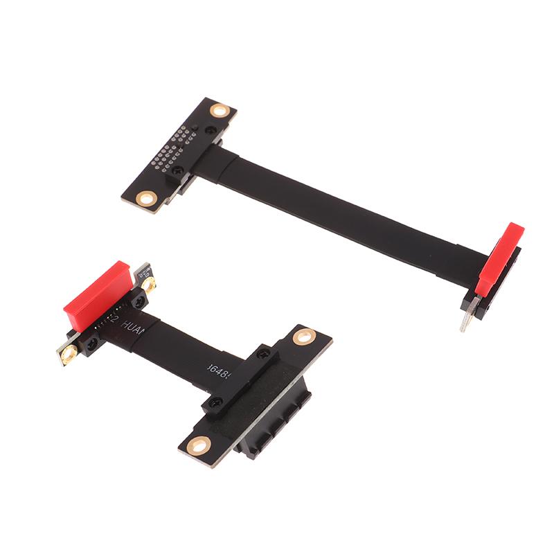 Кабель-удлинитель PCIe X1 с двумя прямыми углами 90 градусов, ленточный удлинитель карты-райзера PCI Express 1X