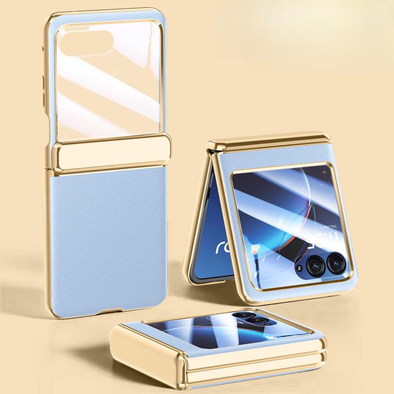 Чехол для телефона MOTOROLA Razr40Ultra и пленка «все в одном» противоударный MOTO складной 40u мужской кожаный чехол