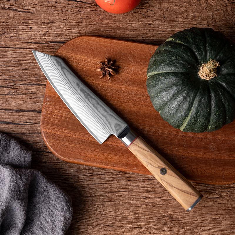 7 Inch Kiritsuke Knife Hexagonal Olive Handle 67 Layer Damascus Steel AUS-10 Blade Chef Cleaver Slicing Japanese Kitchen Knives