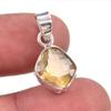 Натуральный Цитрин Драгоценный Камень Ручной Работы 925 Пробы Цельное Стерлинговое Серебро Подарок Подвеска 1" j7l47