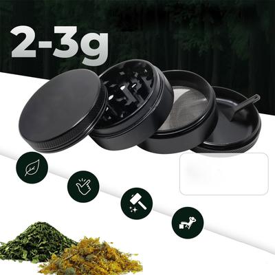 Алюминиевая мельница, измельчитель трав из 4 частей, набор дробилок для сушеных трав, цветов и специй с отделением и скребком