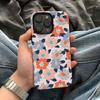 Чехол для iPhone 16 Pro Max Двухслойный ТПУ + ПК Термотрансферный Цветочный Дизайн Глянцевая Крышка для Телефона