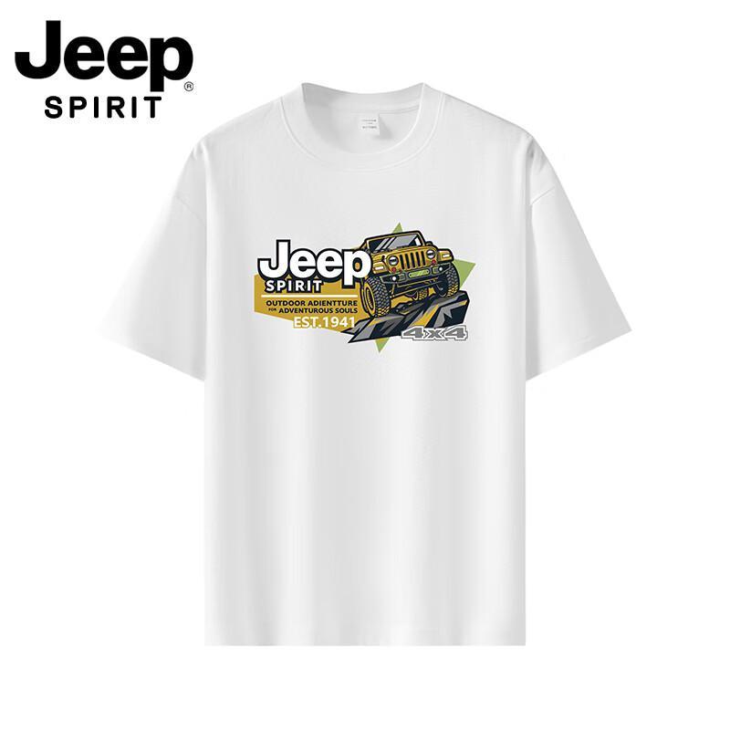 Мужская летняя футболка с коротким рукавом JEEP SPIRIT с принтом логотипа