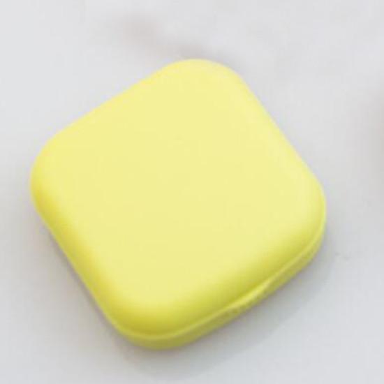 Macaron Color Eye Contact Lenses Cases Girl Black Purple Contacts Lens Container Case with Silicone Tweezers Mini Pocket Box