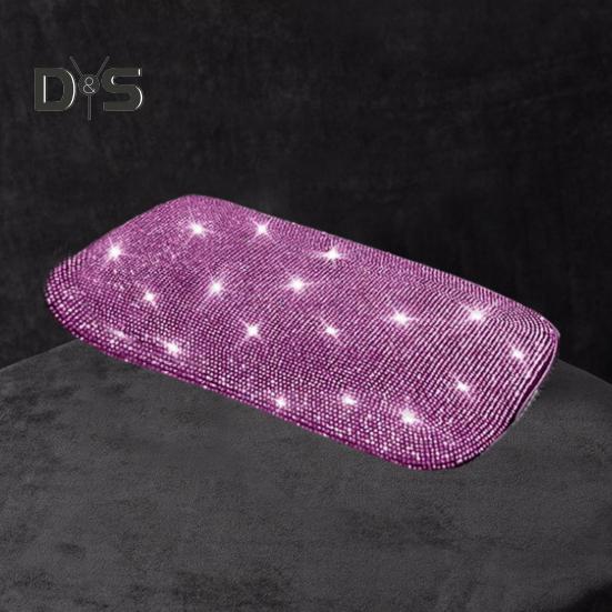 Чехол на подлокотник автомобиля со стразами, универсальная прямоугольная эластичная лента, защитная накладка для центральной консоли, подушка, коврик, аксессуары для салона автомобиля