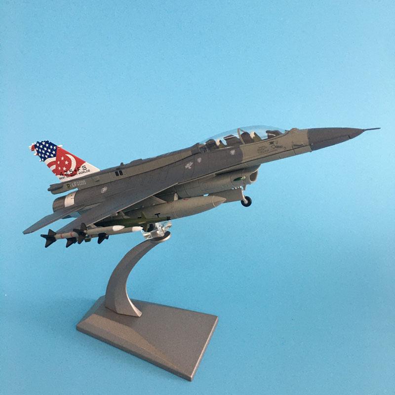 Масштаб 1/72 Сплавная модель Литой Сингапурский истребитель F16D Коллекция Подарки