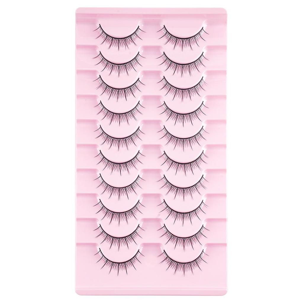 Dense Black False Eyelashes - Natural, Full Strip for Cosplay/Comic, Ideal for Beginners and Cross-Border Styles.