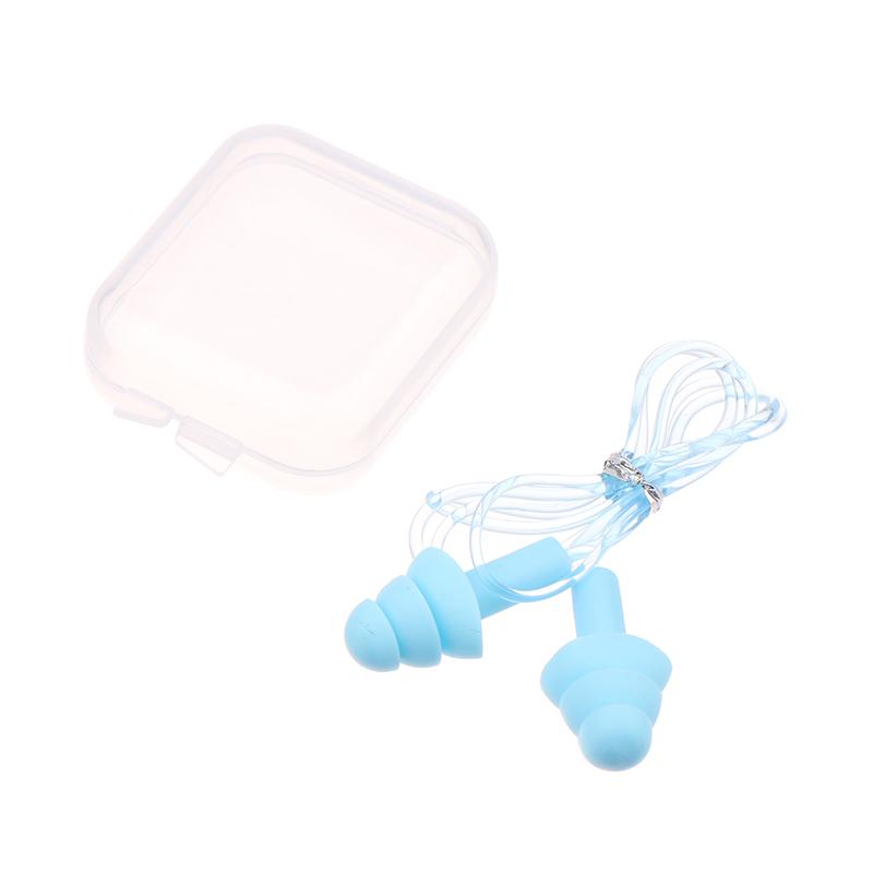 1Pair Soft Silicone Ear Plugs With Rope Water Sports Hearing Protection Noise Reduction Earplugs Swimming Pool Accessories