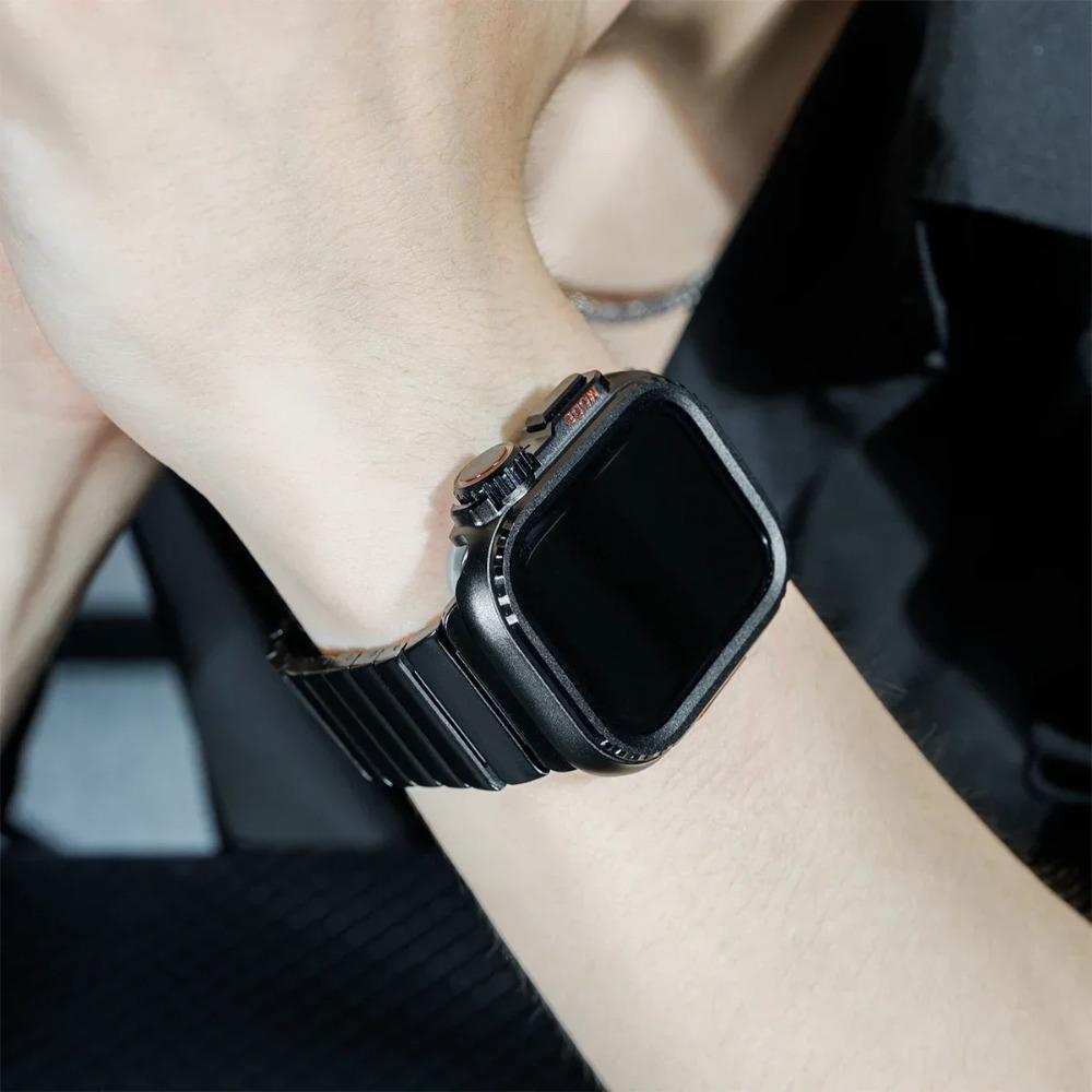 Металлический корпус + ремешок из нержавеющей стали для Apple Watch Band Ultra 3 2 49 мм 11 10 46 мм Защитный корпус Обновление Iwatch 9 8 7 SE 45 мм 44