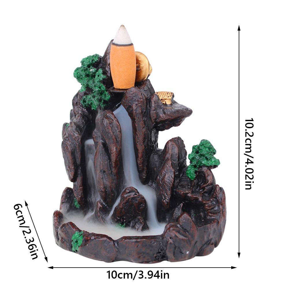 Resin Backflow Incense Burner Mountains River Waterfall Design Waterfall Incense Holder Sandalwood Stand Fragrance Holder