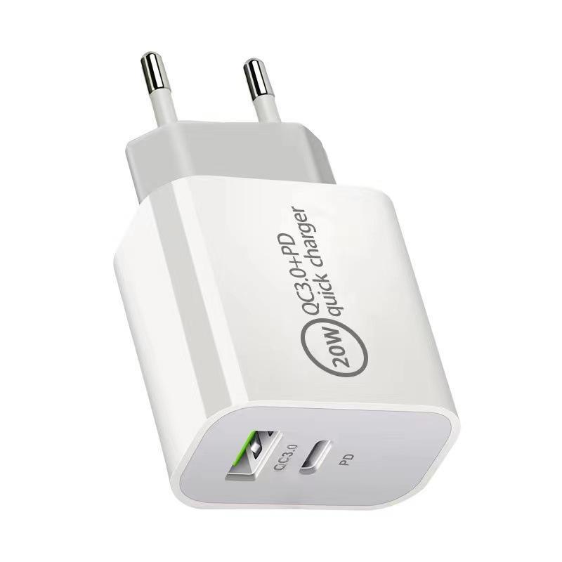 Быстрое зарядное устройство PD20W: Двухпортовое A+C PD+QC3.0 для Apple iPhone 16.