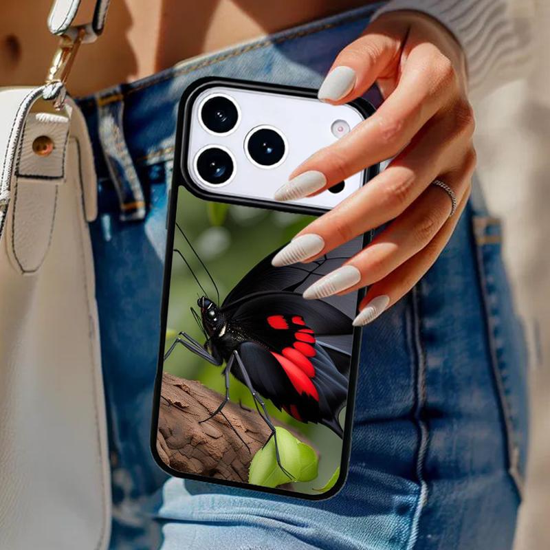 Caterpillar Insect Butterfly Phone Case For iPhone 17 Air 14 15 13 12 Max Cover For Apple 14 15 16 16e 11 Pro Max Plus Coque