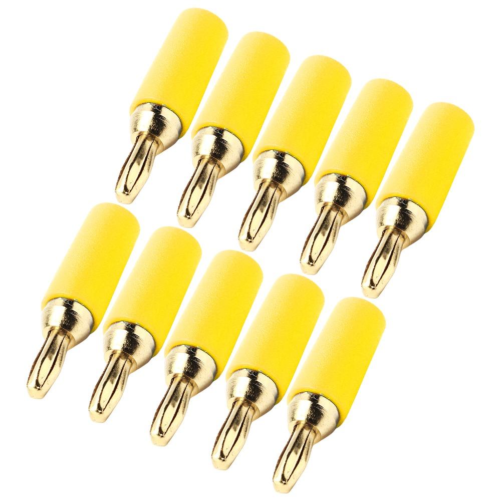 10 PCS Copper Gold Plated Banana Connector Speaker Plug Connector Speaker Connection