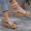 Модные женские сандалии, летние новые модные босоножки на танкетке, удобные пляжные сандалии на платформе, популярные повседневные туфли на мелкой подошве для женщин