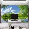 Лесной вид на озеро, природный пейзаж, 3D фото обои для спальни, гостиной, дивана, ТВ, фон, папье-пеинт, индивидуальный постер, настенная роспись