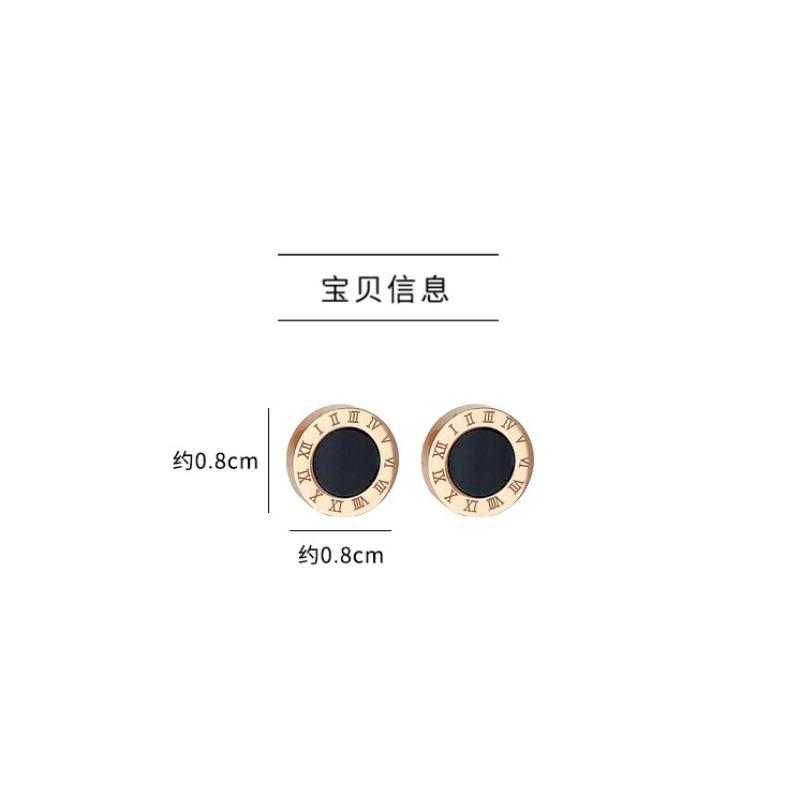 Классические модные серьги-пусеты из титановой стали с 18-каратным золотым покрытием, простые круглые серьги с римскими цифрами для мужчин и женщин, новые серьги 2025 года