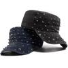 Adjustable Flat Hat Cap Rivet Design Trucker Hat Vintage Baseball Cap  For Women Men